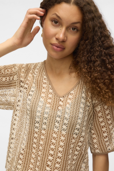 Vero Moda vmohio ss v-neck oversize top jrs g